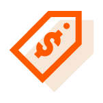 orange icon of dollar tag