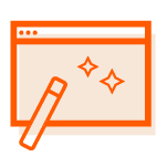 orange icon of website with wand